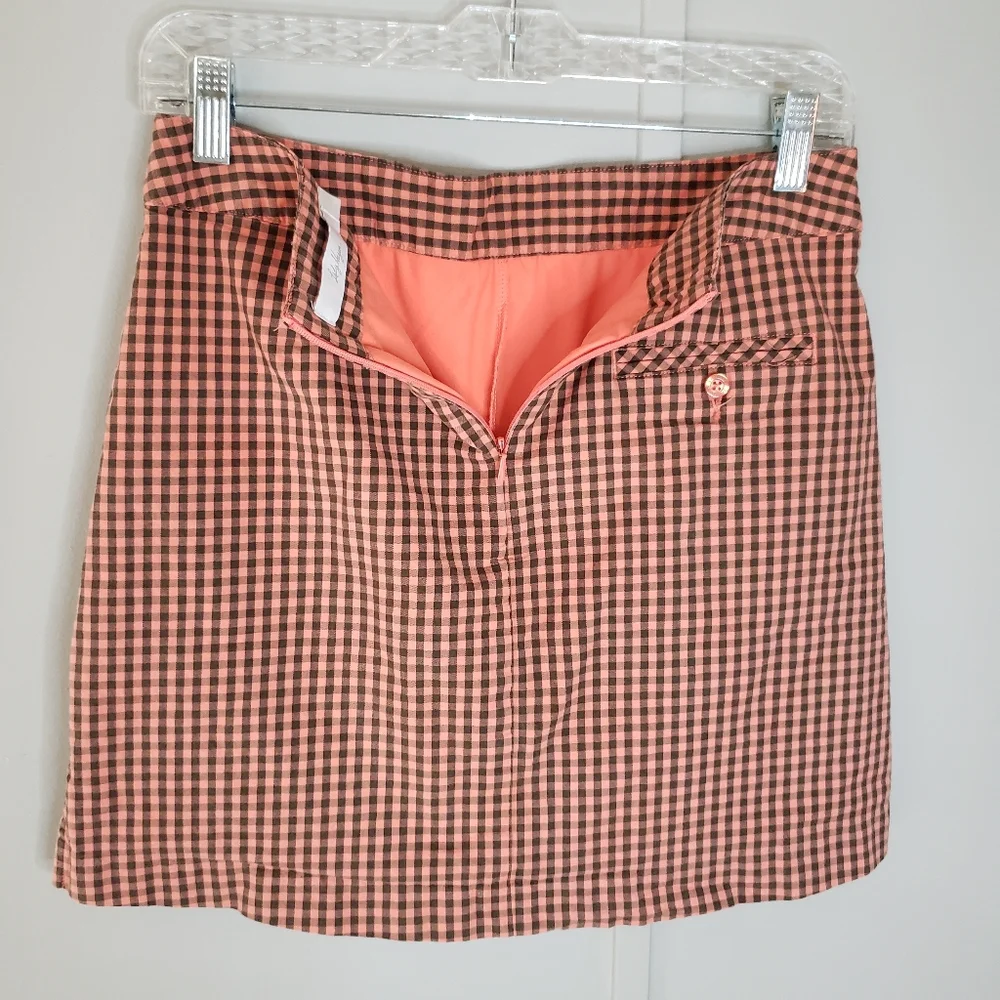 Lady Hagen Peach Gingham Golf Skort - Picture 4 of 7